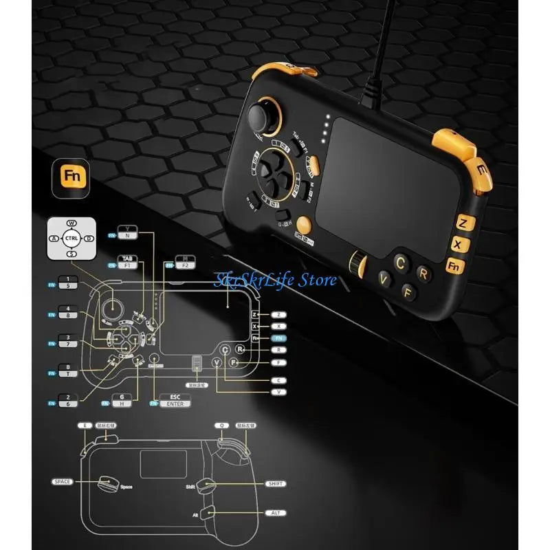 E65E Gaming Controller, PC Gamepad with Large Trackpad, USB