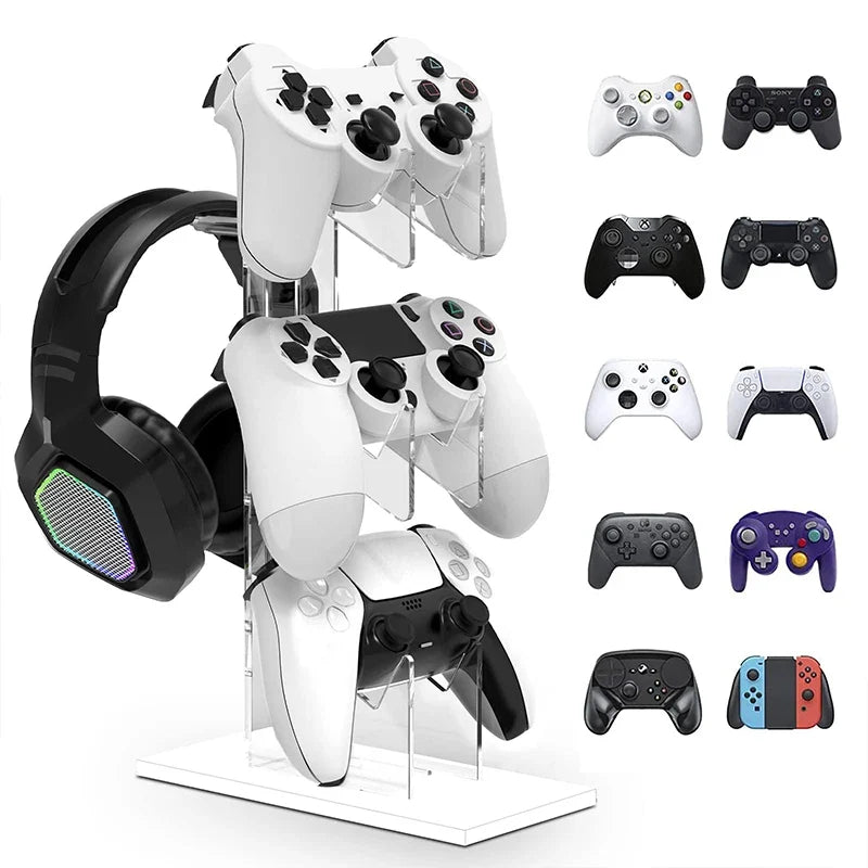 PS5 PS4 3-Layer Controller & Headphone Holder, Universal Stand