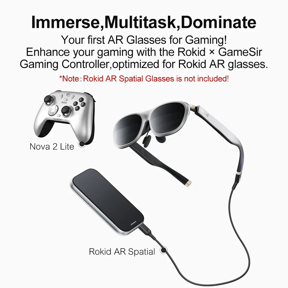 GameSir Nova 2 Lite Rokid Edtion Gamepad for Nintendo Switch 2/1 PC iOS Android Wireless Controle AR Spatial Glasses Connection