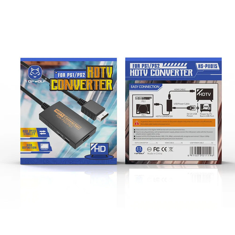 PS2 HDMI Converter Adapter for PS1/PS2 720P/1080P HDTV