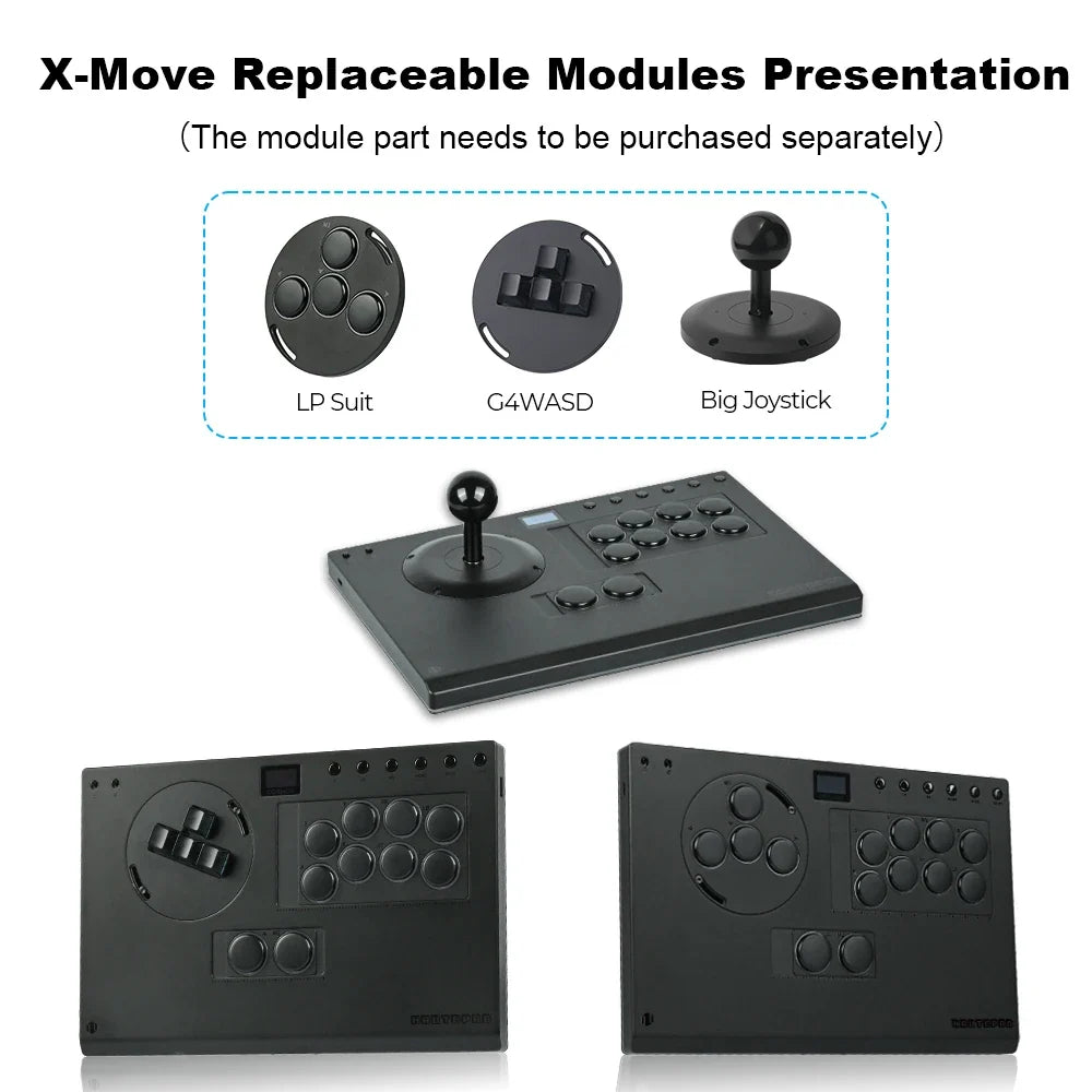 Haute42 Aluminum Alloy Joystick Hitbox Leverless Controller X-Move Stickless Arcade Controller for PC/PS4/PS5 FightStick Arcade
