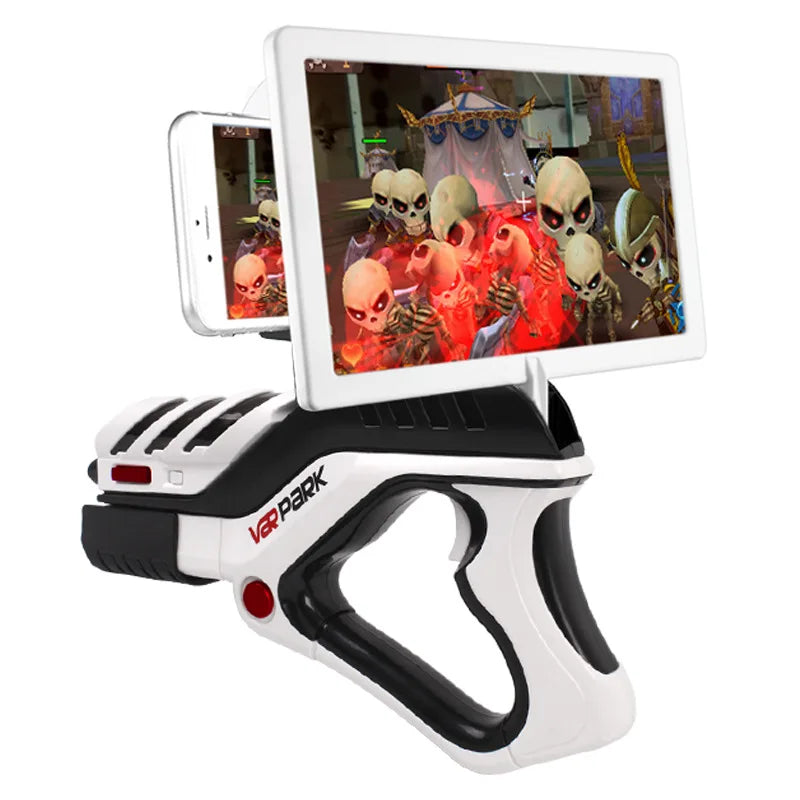 Gun-Shaped Phone Gamepad with Holder & Game APP for Shooting