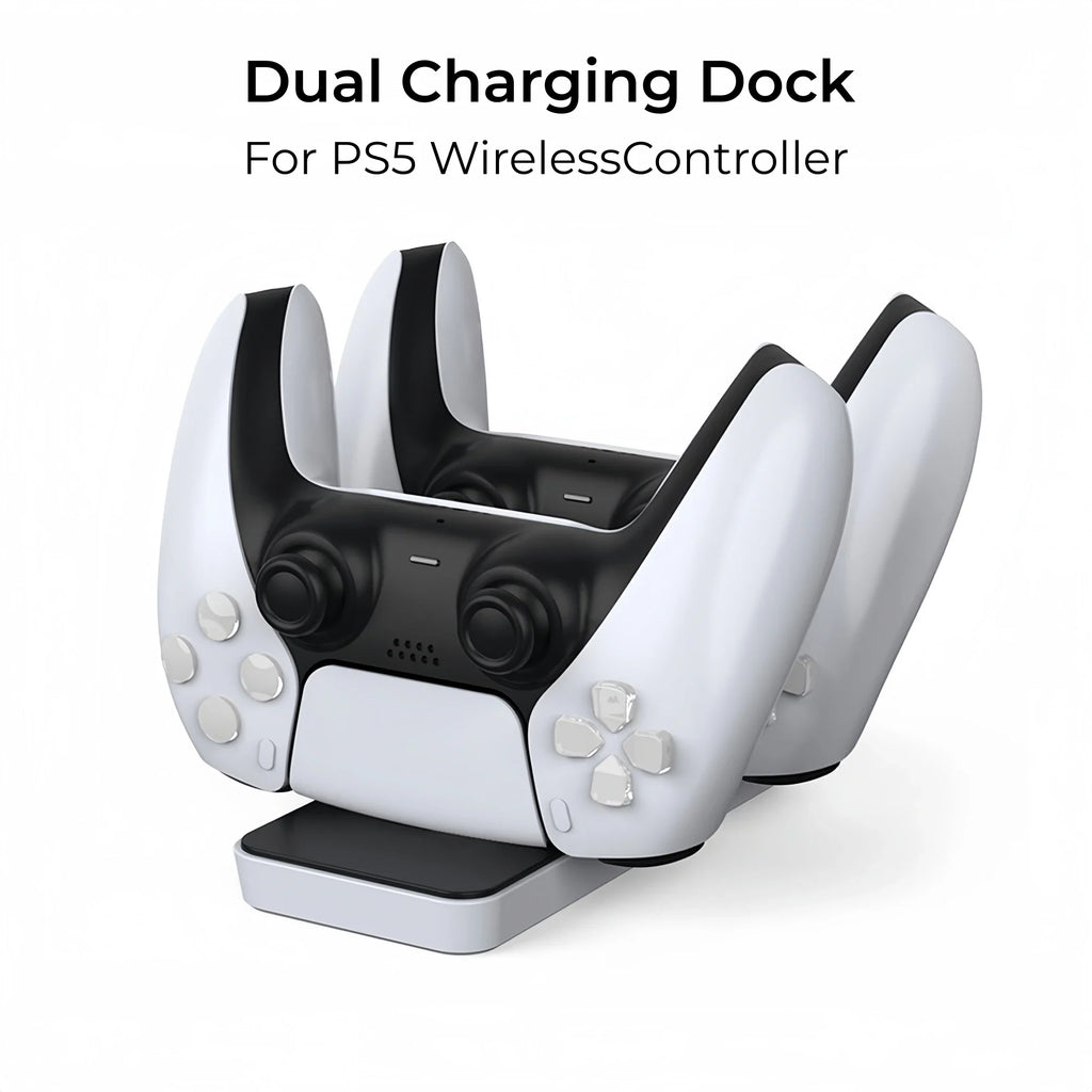 Compact PS5 Controller Charging Dock, Simple Small Contact Charger Stand for PS5 Gamepad, Space‑Saving Desktop Charging Station
