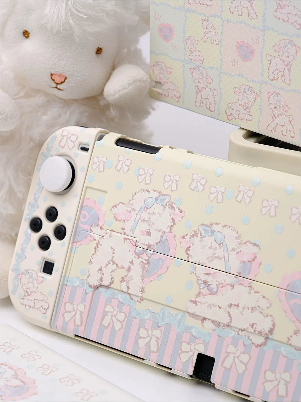 Original Design Suitable for Switch OLED Protective Case, Cute Little Lamb Lolita, Split Soft Case for Game Console.