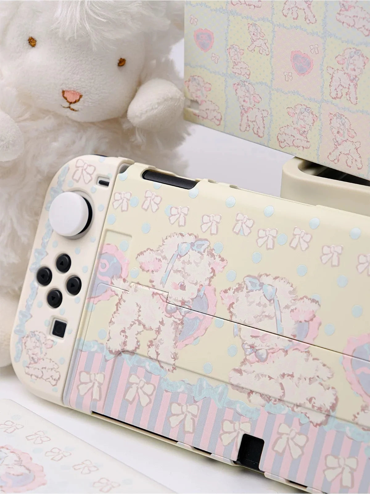 Original Design Suitable for Switch OLED Protective Case, Cute Little Lamb Lolita, Split Soft Case for Game Console.