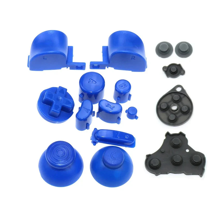 YuXi For GameCube ABXY L R Z D-Pad Button Kit Thumbstick Cap & Conductive Rubber Replacement for NGC Controller