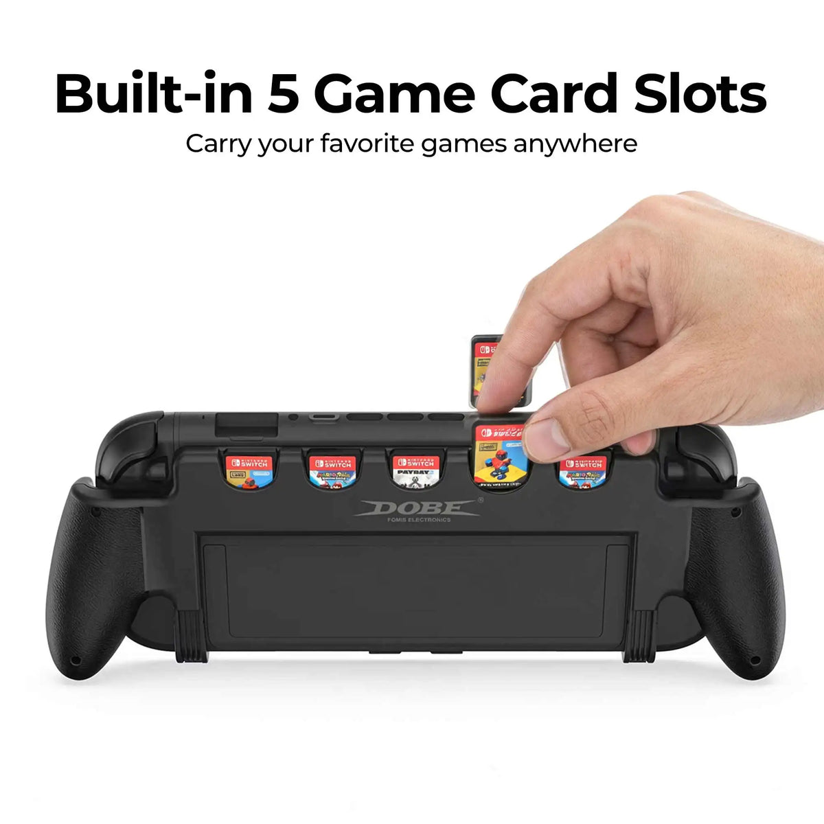 DOBE Grip for Nintendo Switch 2 with 5 Game Card Slots, Anti-Slip
