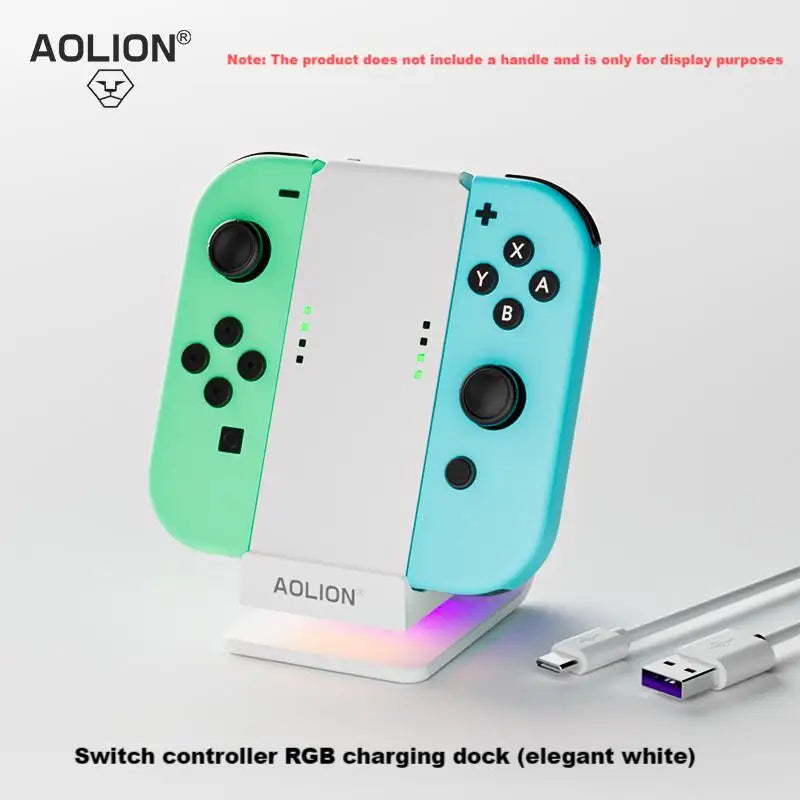 Aolion Charging Grip for Nintendo Switch Joycon, RGB Stand