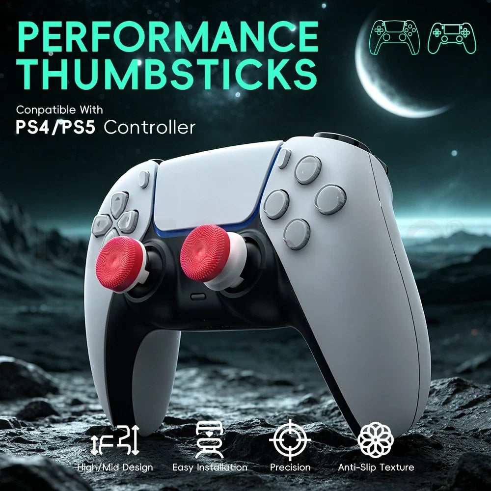 Thumb Stick Grips for PS4/PS5/Xbox, 2-Pack, High/Low Caps