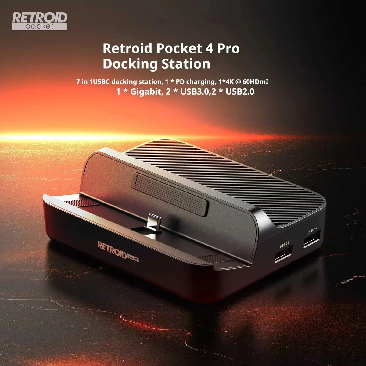Retroid Pocket 5 Docking Station For Retroid Pocket 4 Pro / Rp5 / Retroid Pocket Mini Game Console Dock Accessories Custom 12