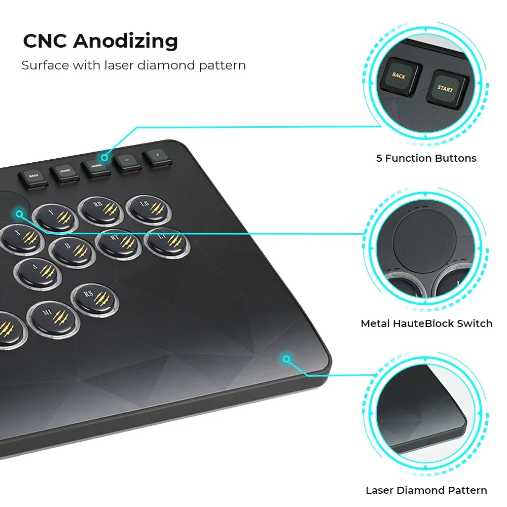 Haute42 C-AT Magnetic Aluminum Alloy Panel With Laser-Etched Diamond Pattern For Hauyepad C-AT Controller Replaceable Panel