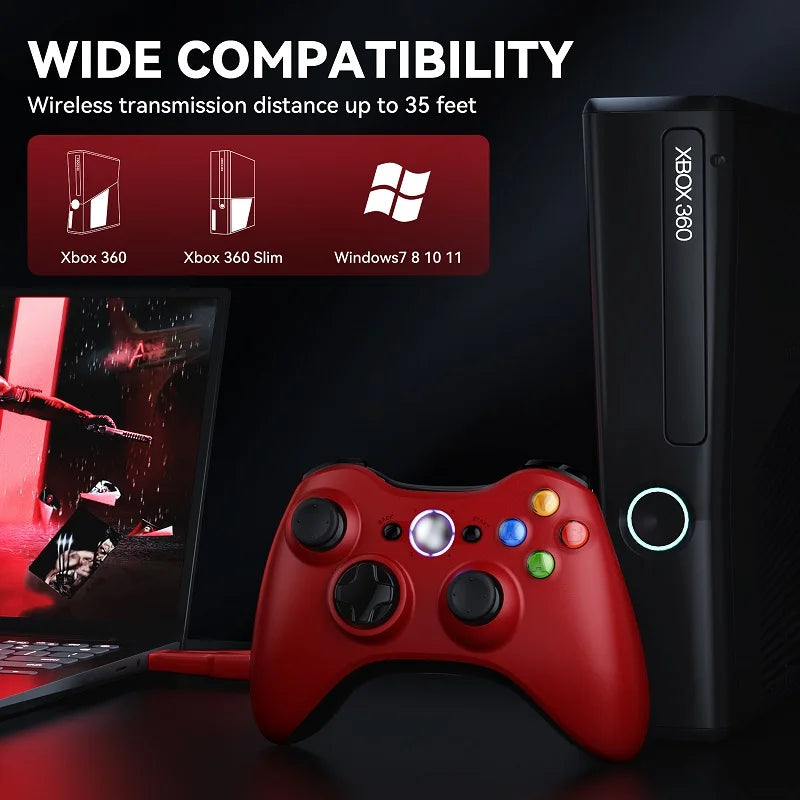 Wireless Gamepad for Xbox 360 / Slim / Windows PC, 6-Axis Gyro
