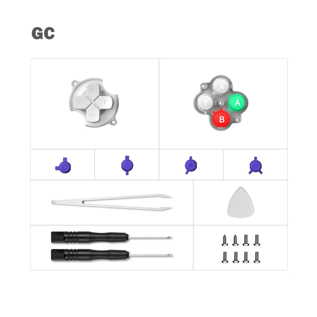 Retroid Pocket Nova Button Replacement Kit, Crystal D-pad & ABXY