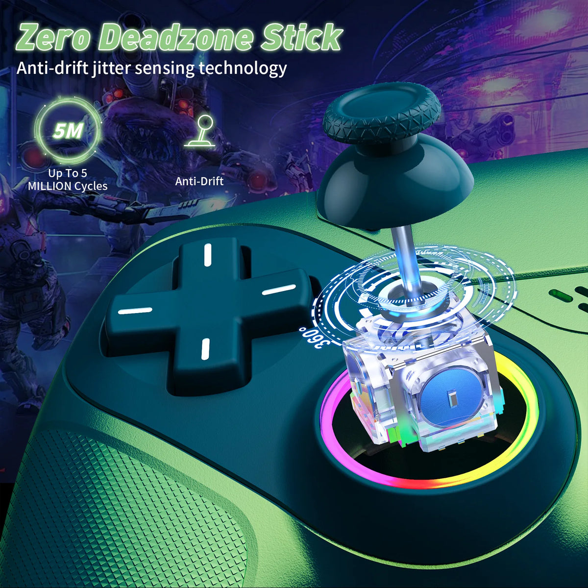 Wireless Controller for PS5 and PC with Hall Effect Sticks