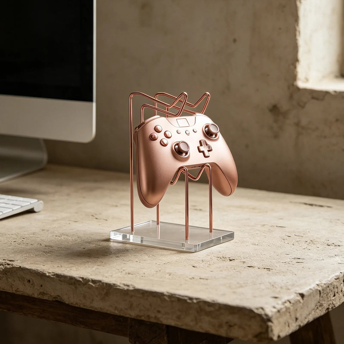 Clear Acrylic Game Controller Stand with Headset Holder