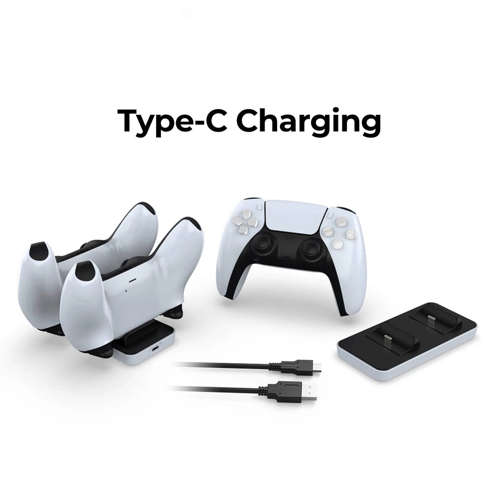Compact PS5 Controller Charging Dock, Simple Small Contact Charger Stand for PS5 Gamepad, Space‑Saving Desktop Charging Station