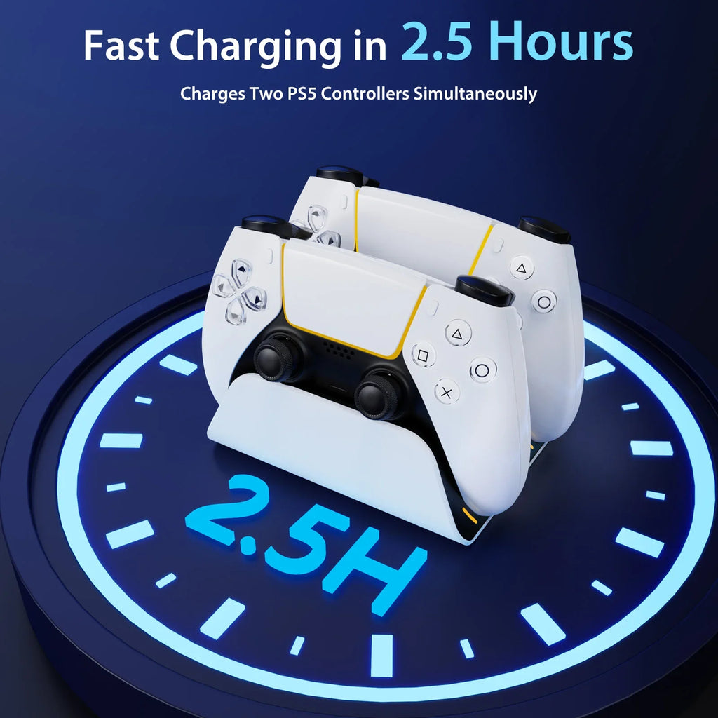 Dual Fast Charging Dock for PS5 Controller Charger Station with LED Indicator Gamepad Charging Stand PlayStation 5 Accessories