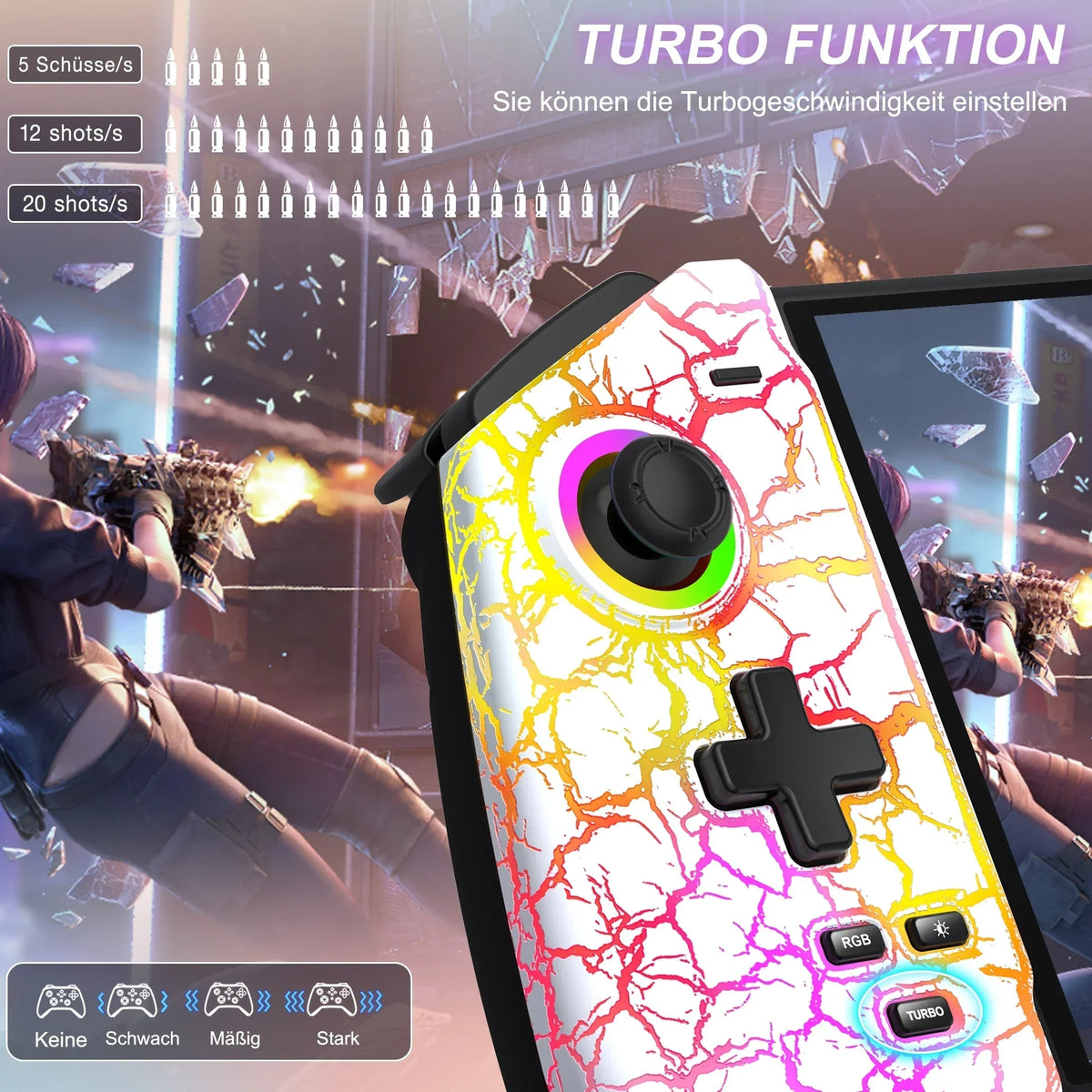JC302 Switch Controller Wireless Switch Pro Controller Handheld with Hall Effect Sticks Large Handle Controller for Switch/OLED