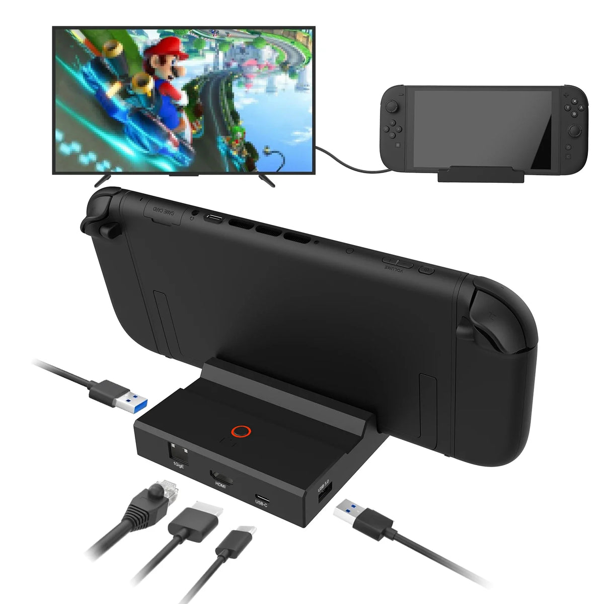 RCW308 Nintendo Switch 2 TV Dock Station, 4K HD, 2 USB 3.0
