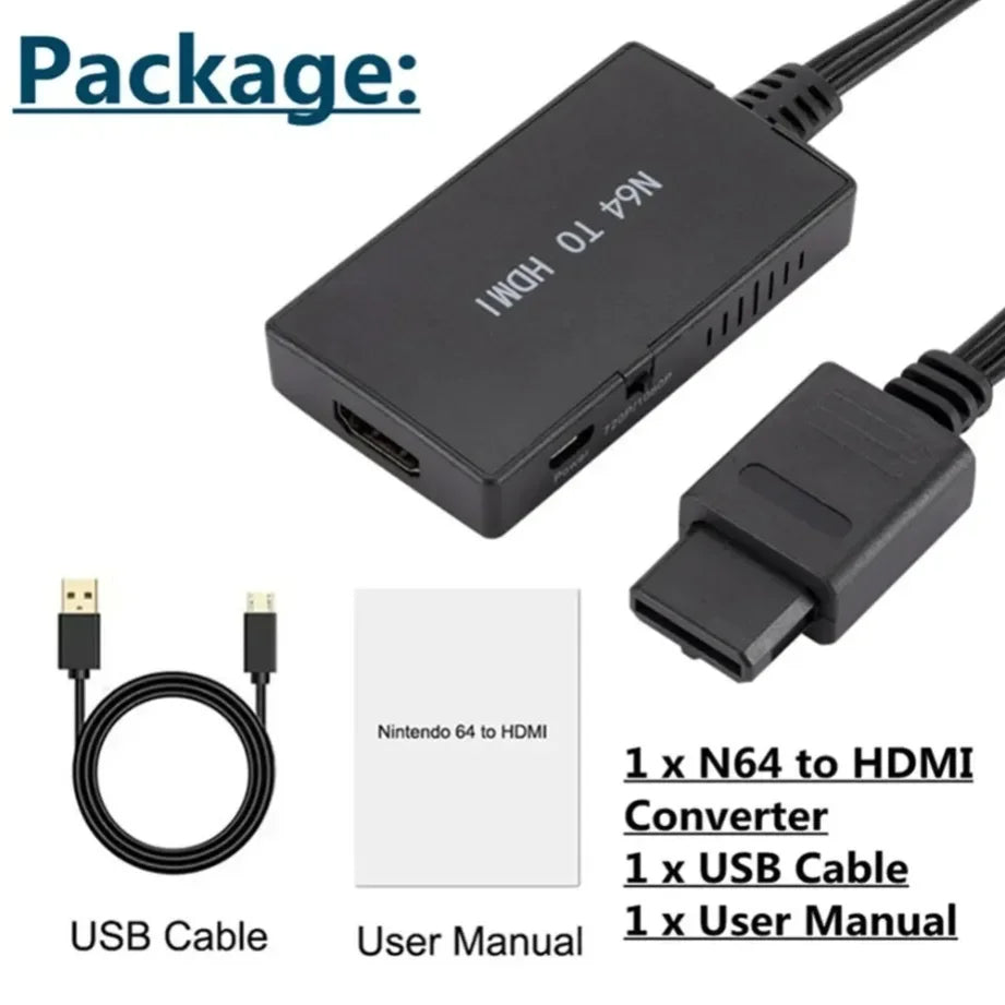 N64 to HDMI Converter for SNES and GameCube, Plug and Play
