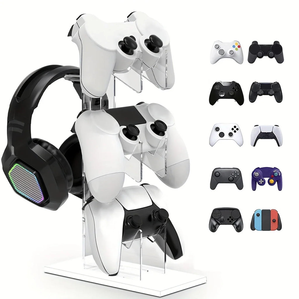 PS5 PS4 3-Layer Controller & Headphone Holder, Universal Stand