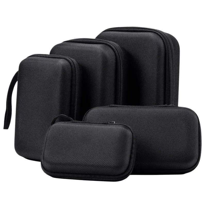 【C】1PC Hard Shell EVA Storage Box Mini Portable Pouch Carrying Bag Black Protective Storage Case Digital Accessories