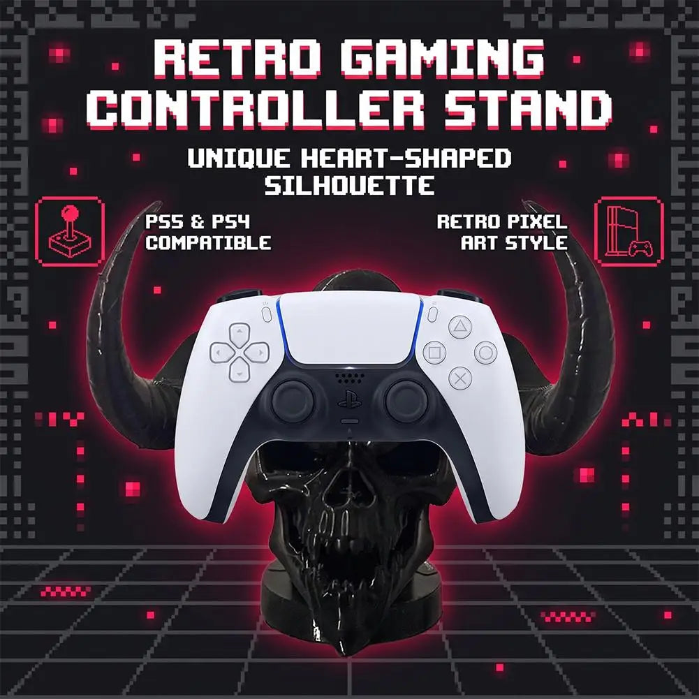 Demon Skull Horn Display Stand for PS5 and PS4 Controllers
