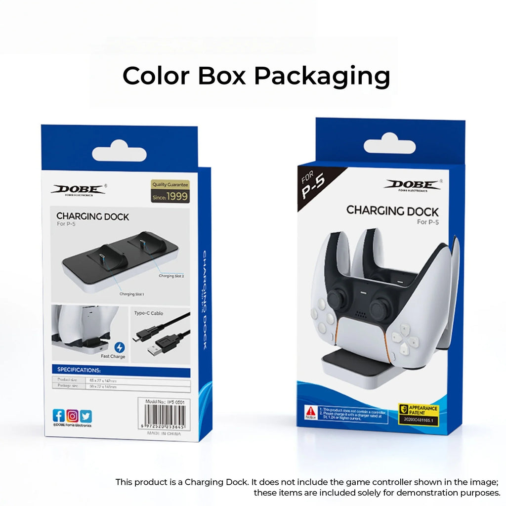 Compact PS5 Controller Charging Dock, Simple Small Contact Charger Stand for PS5 Gamepad, Space‑Saving Desktop Charging Station
