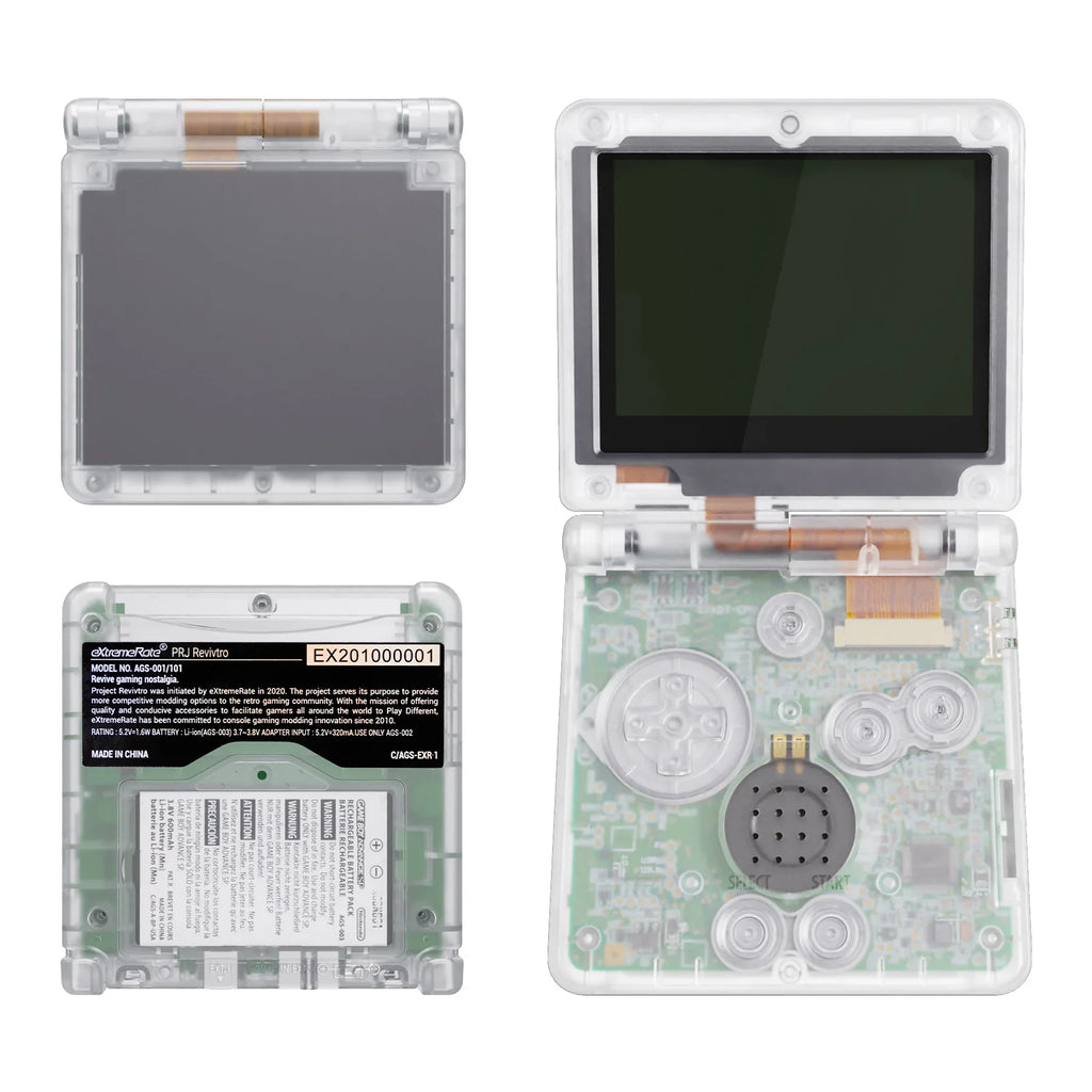eXtremeRate IPS Ready GBA SP Clear Shell for IPS & Standard LCD