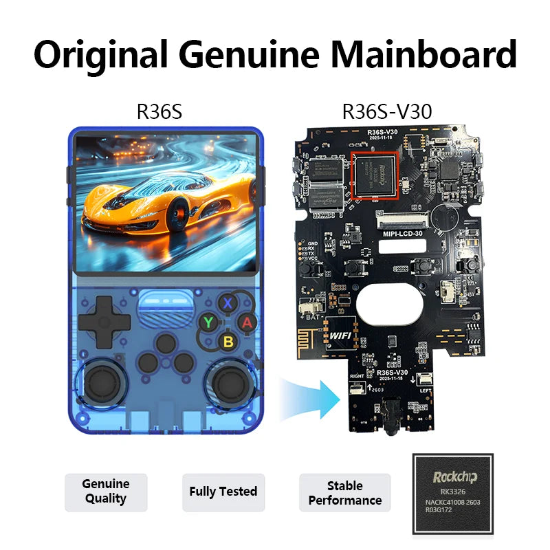 R36S Pocket Retro Handheld Game Player with Linux Operating System, Built-in 3.5 Inch IPS Display, Portable Gaming Console