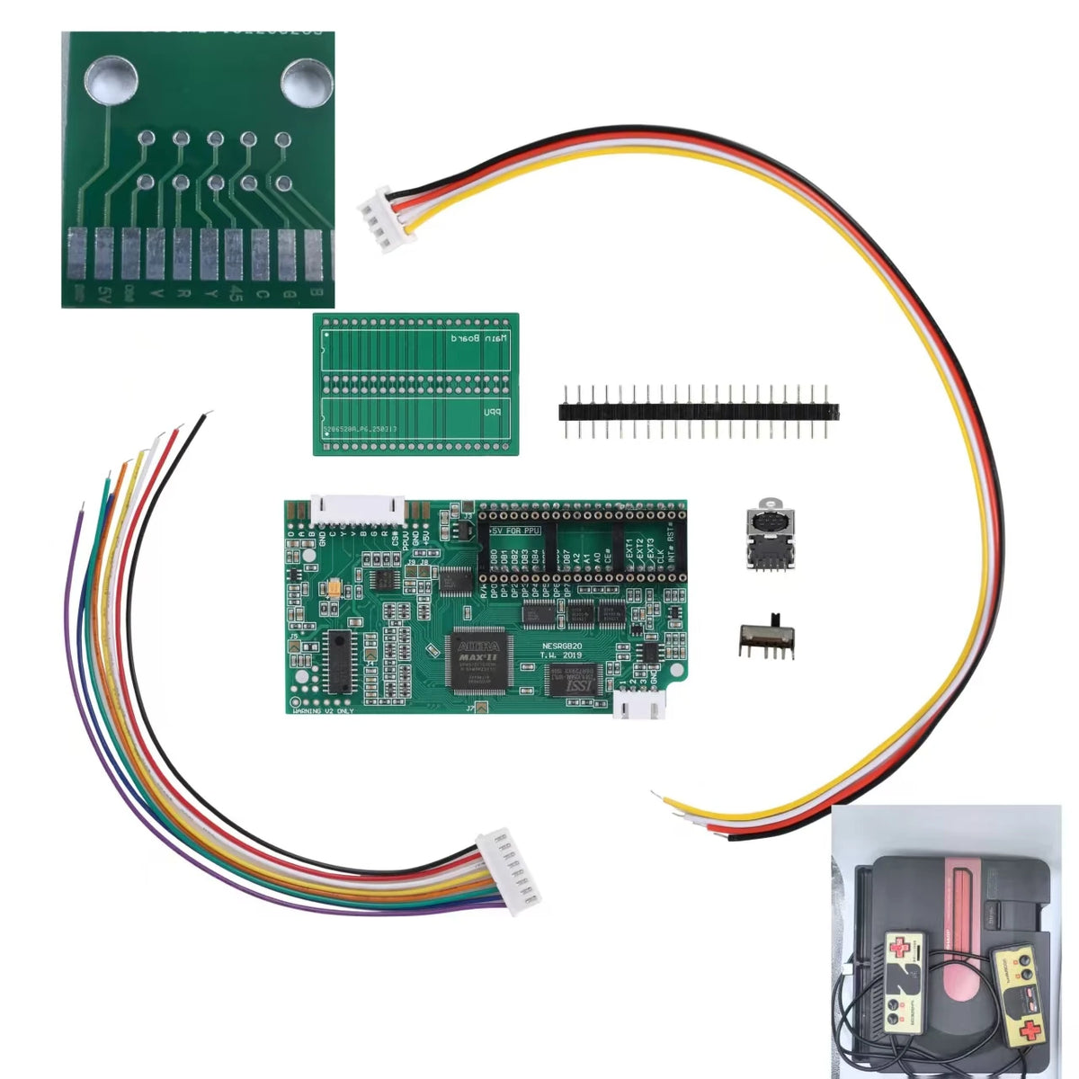 Nes Rgb Output Mod Kit N64 Av Famicom  Consoles Chip Video Retro Games Console Nes Pcb Rgb Fc Kit Motherboard Atop Loader