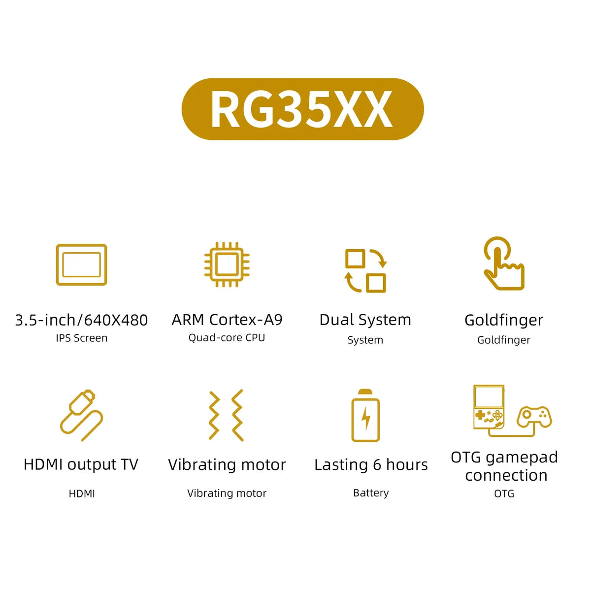 Anbernic RG35XX Handheld Console 3.5 Inch IPS GarlicOS 2600mAh