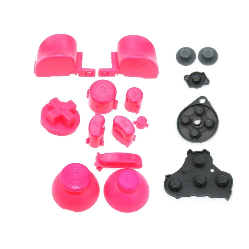 YuXi For GameCube ABXY L R Z D-Pad Button Kit Thumbstick Cap & Conductive Rubber Replacement for NGC Controller
