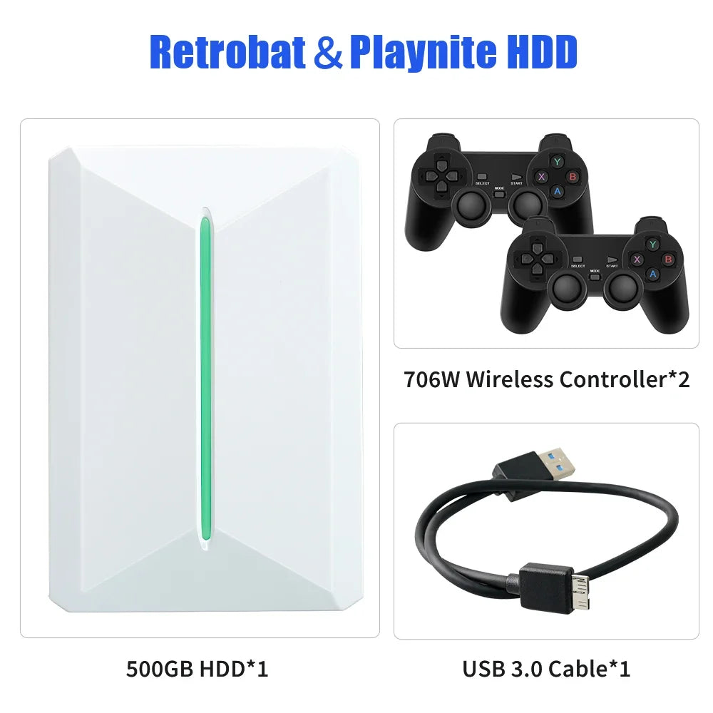 500GB Retrobat Playnite HDD for PC, 38293 Games, PS2/PS3 Emulators