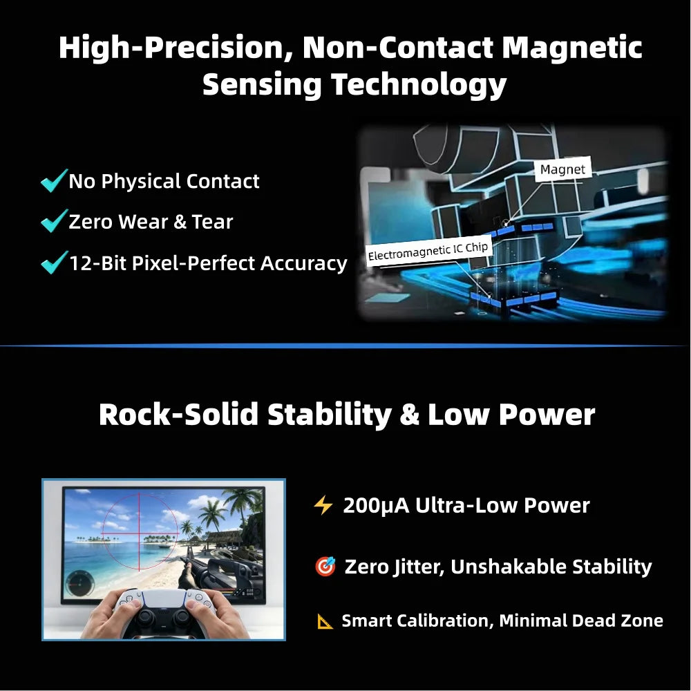 K-SILVER JS13 PRO+ TMR Hall Effect Joystick for PS5 PS4 Xbox