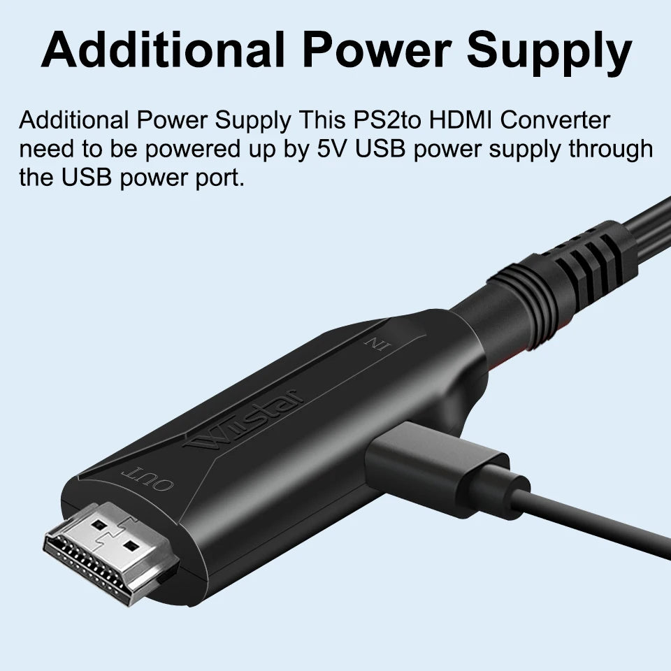 Portable PS1 PS2  to HDMI 480i/480p/576i Audio Video Converter Supports All PS2/PS1 Display Modes PS2 TO HDMI