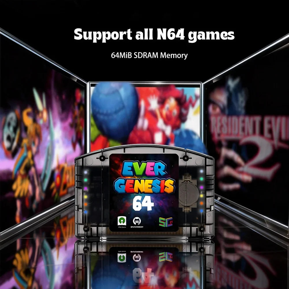 SC64 N64 Flash Cart with 64GB Card, Over 10000 Preloaded Games