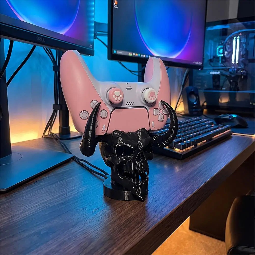 Demon Skull Horn Display Stand for PS5 and PS4 Controllers