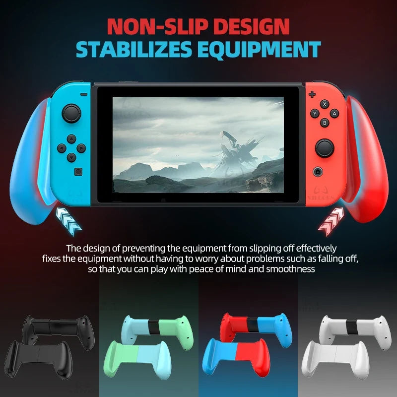 Stretchable Hand Grip For Switch 1/Oled/Lite Handheld Bracket Console Protective Case Stand Holder with 2 Thumbstick Grip Caps