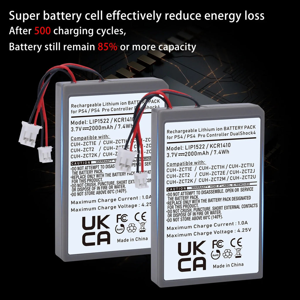 PS4 Controller Battery for Sony PlayStation 4 DualShock4 V1 V2 KCR1410 LIP1522 CUH-ZCT1E CUH-ZCT2 Wireless Controller