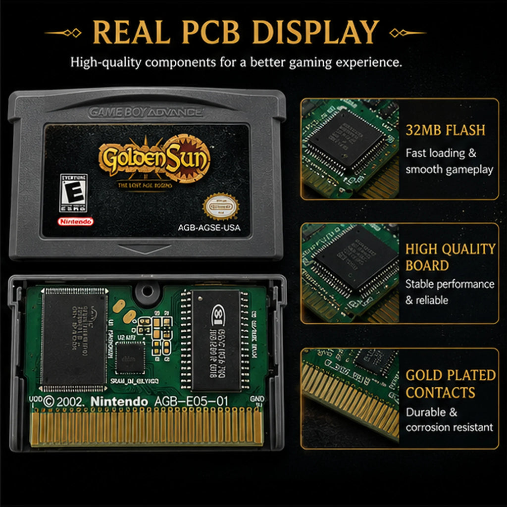Advance SPMicro Golden Sun The Lost Age GBA Game Cartridge English Version 32MB Flash Save Card for Game Boy