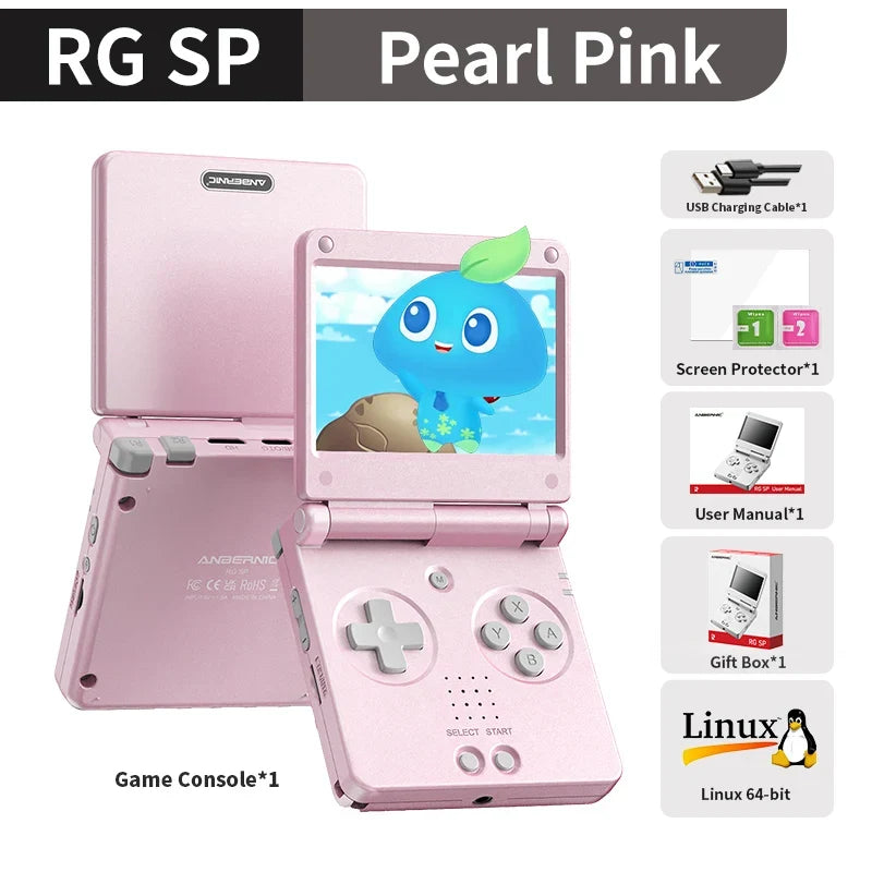 Anbernic RG SP Flip Handheld Game Console, 3.4-Inch IPS, 3300mAh