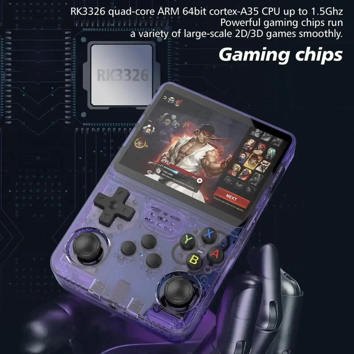 R36S Retro Handheld Game Console 3.5-Inch IPS ArkOS 64G/128G/256G