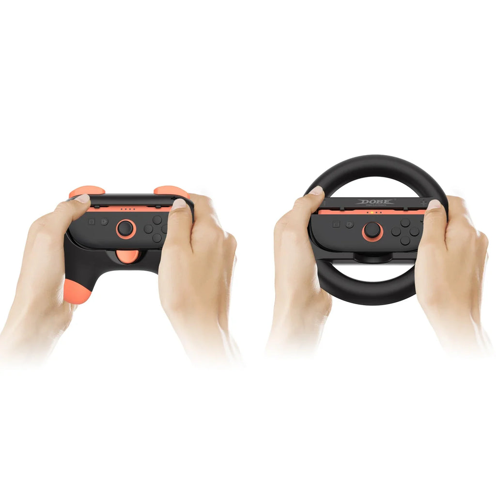 DOBE Nintendo Switch 2 Joy-Con Grip & Steering Wheel Kit, 4PCS