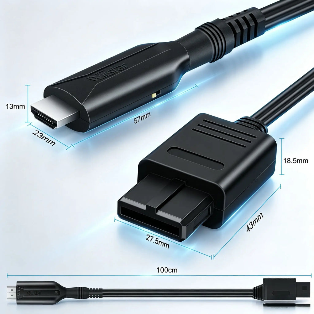 HDMI Adapter For N64 SNES SFC GameCube GC Retro Console 720P Output Plug and Play No Extra Power 24cm Cable
