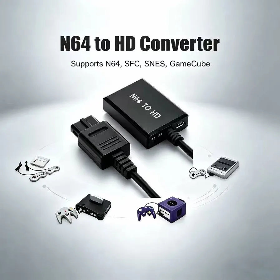 N64 SNES GameCube to HDMI Adapter with 1080P Output