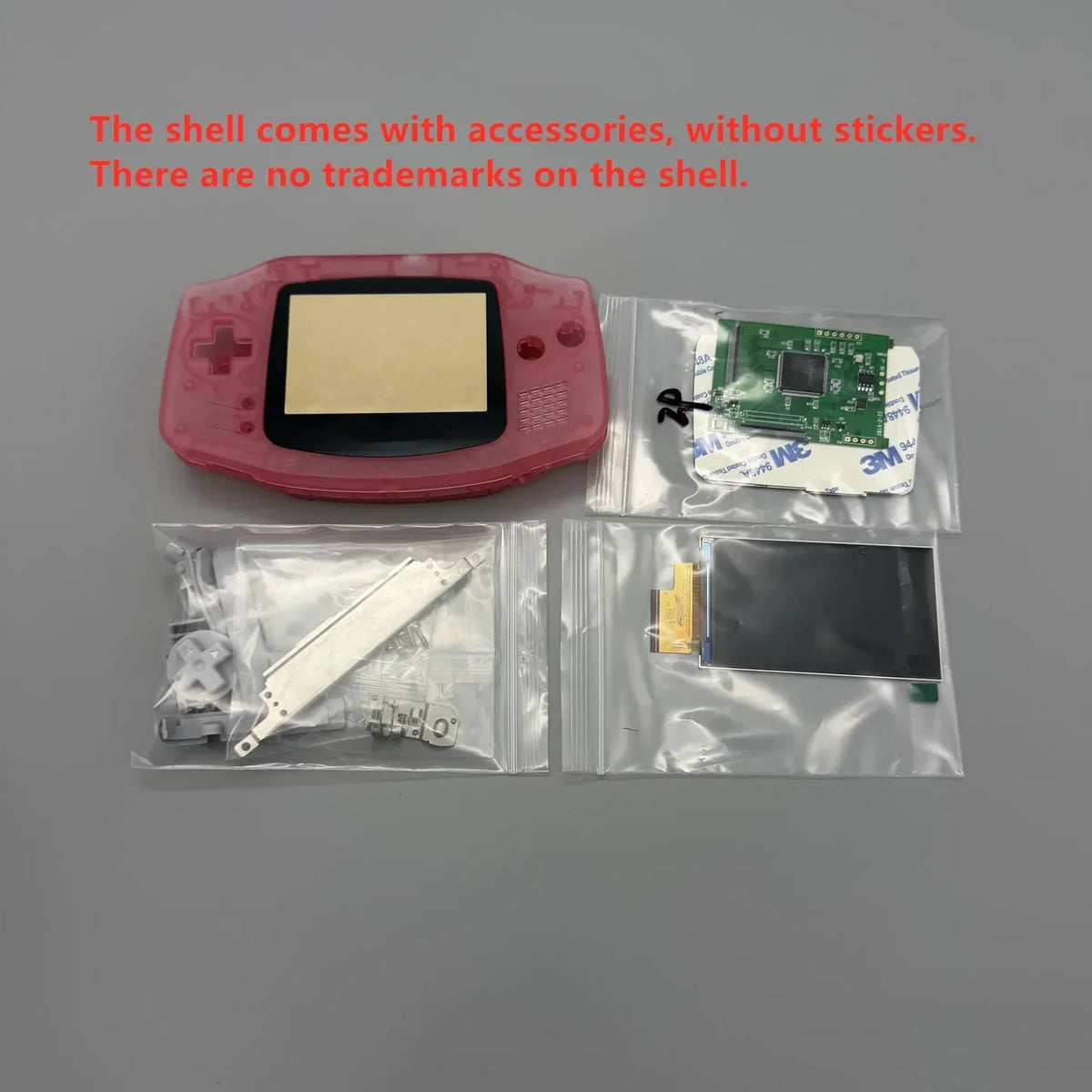 GBA 2.9" IPS LCD Kit, High Brightness, No Shell Cutting