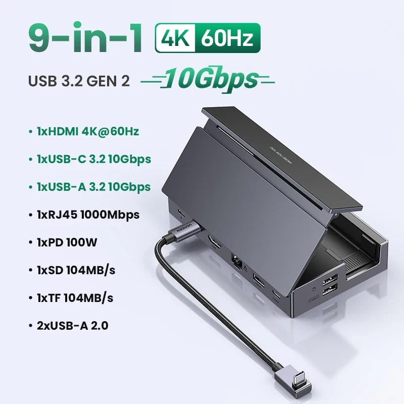 UGREEN 9-in-1 Dock for Steam Deck, Legion Go, ROG X, HDMI or DP
