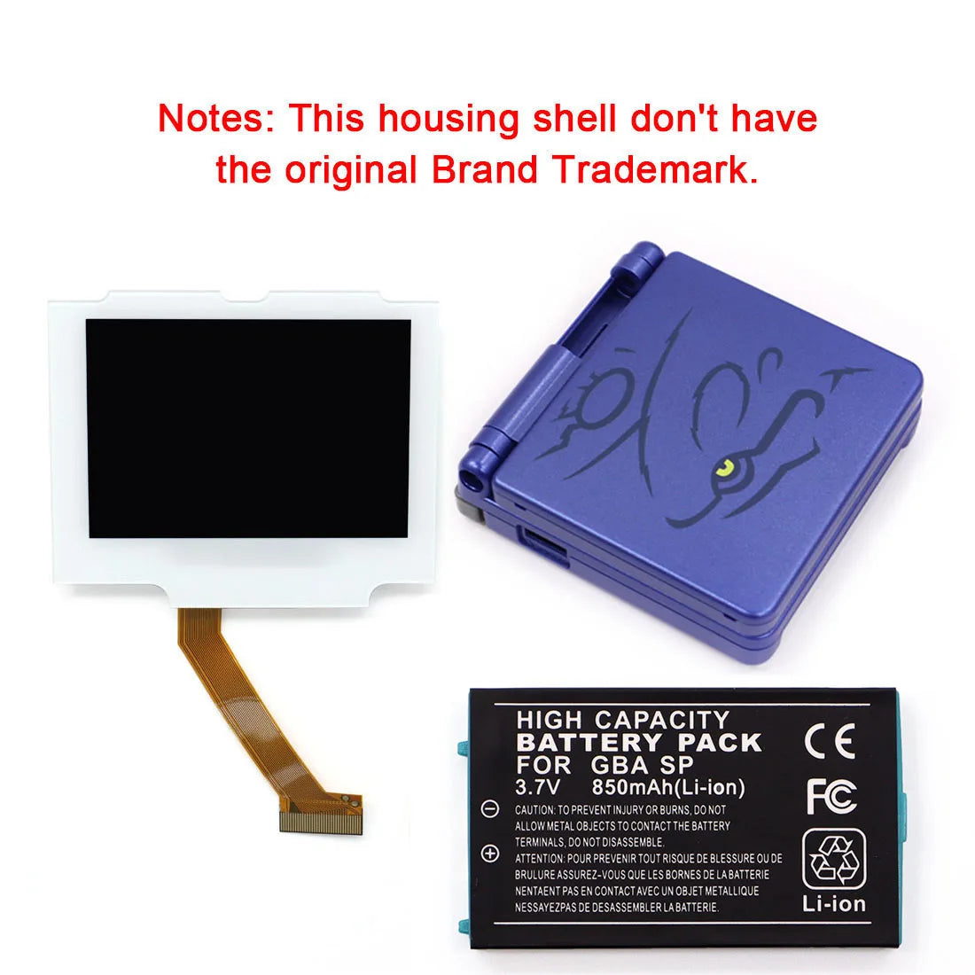GBA SP V5 3.0 Inch IPS Screen Kit with 3.7V Rechargeable Pack