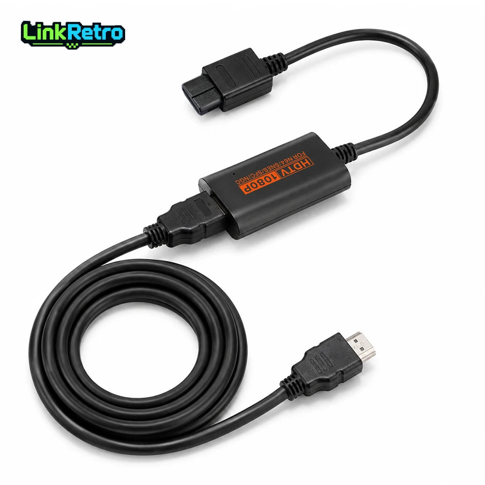 LinkRetro 1080P HDTV Adapter S-vdieo Composite Input Plug and Play Video Audio Converter for NGC N64 SNES SFC Game Console